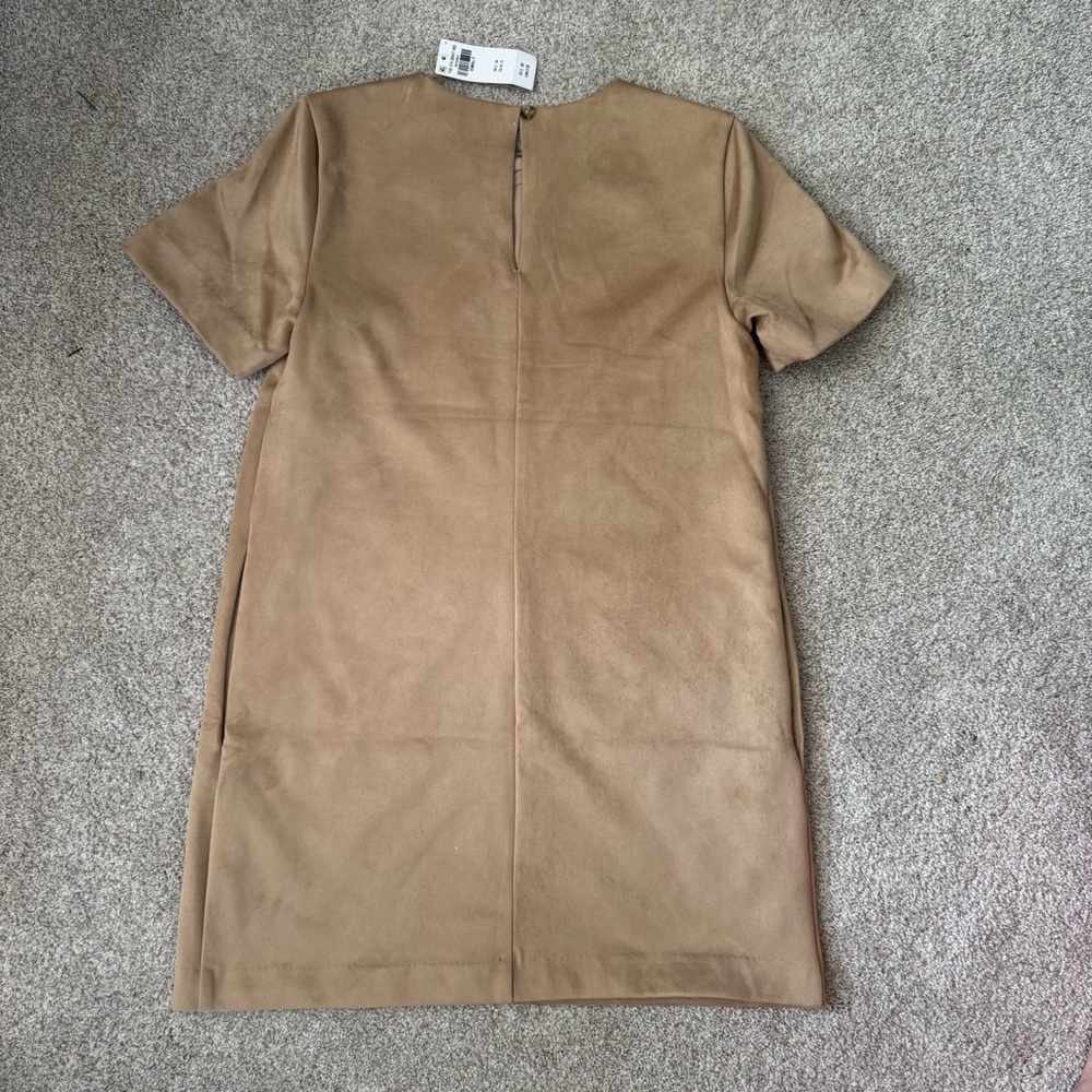 Abercrombie & Fitch Tan Mini Dress vegan Suede - Picture 5 of 7